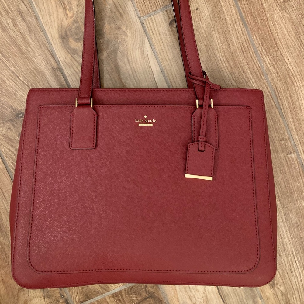 Kate spade burgundy medium tote handbag